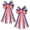 2PCS 4th of July Decorations, Red White Blue Wreath Decor for Front Door, Stripe Stars Tree Topper Patriotic Bows, for Independence Day, Memorial Day, Indoor/Outdoor Home Holiday Party.